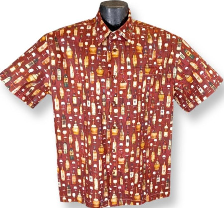 Wine Collector Hawaiian shirt- Made in USA- 100% Cotton